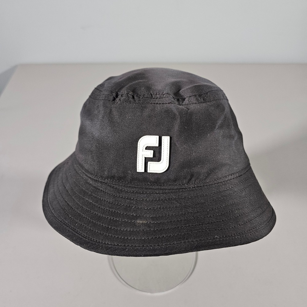 FootJoy Bucket Hat Mens Large Black DryJoys Golf Rain Sun Protection FJ Logo